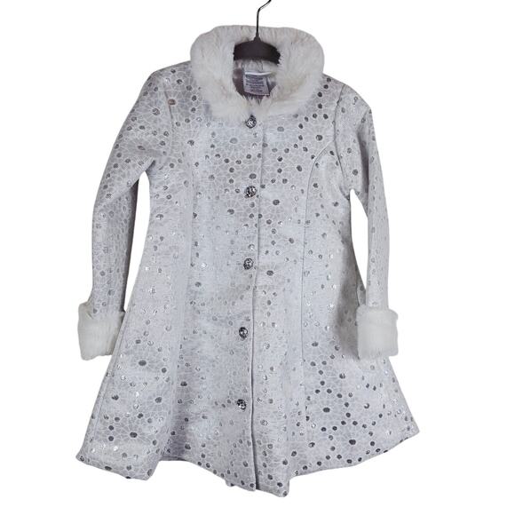 Nanette Lapore Bably White Silver Polka Dot Winter Jacket 24 Months - Picture 1 of 6